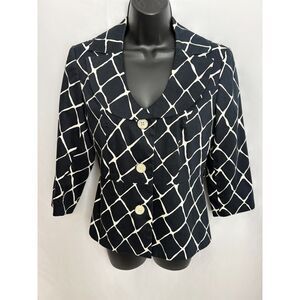 Signature by Larry Levine Vintage Retro Blazer Patterned Cotton Classy Office 4